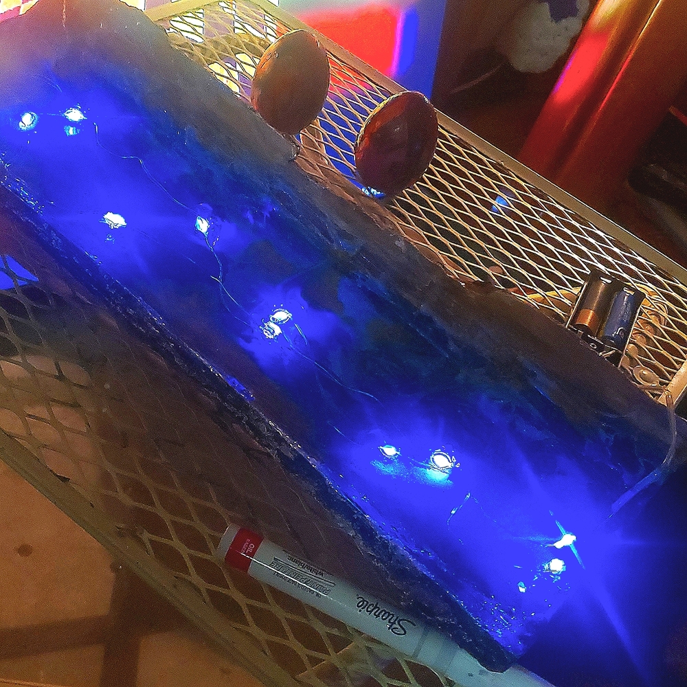 Resin glow Art w Natural wood